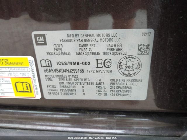 Photo 8 VIN: 5GAKVBKD4HJ299165 - BUICK ENCLAVE 