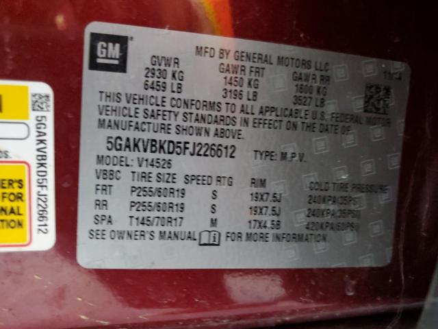 Photo 12 VIN: 5GAKVBKD5FJ226612 - BUICK ENCLAVE 