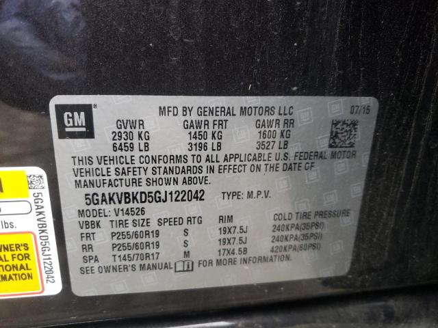 Photo 9 VIN: 5GAKVBKD5GJ122042 - BUICK ENCLAVE 