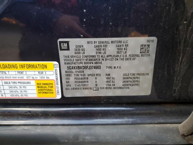 Photo 12 VIN: 5GAKVBKD6FJ374963 - BUICK ENCLAVE 