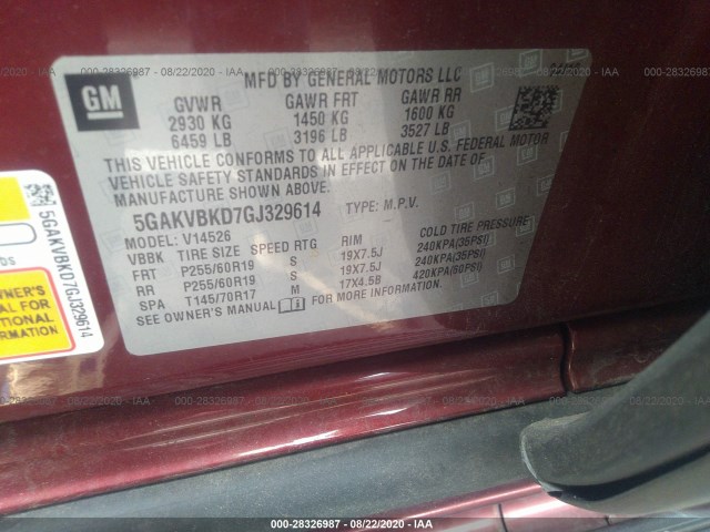 Photo 8 VIN: 5GAKVBKD7GJ329614 - BUICK ENCLAVE 