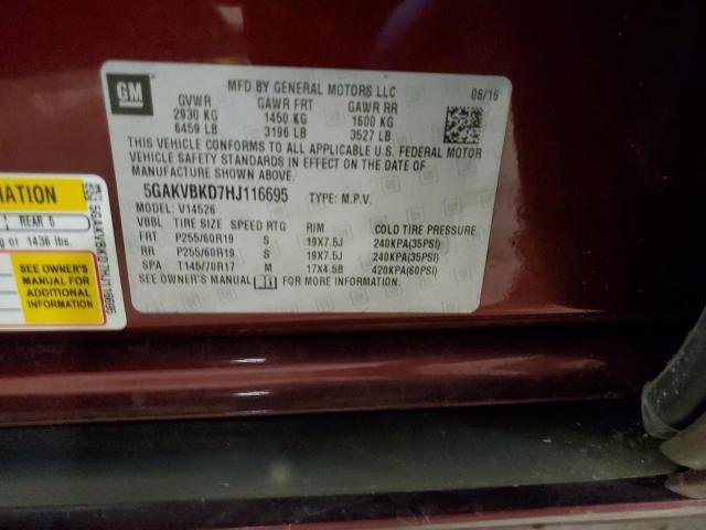 Photo 12 VIN: 5GAKVBKD7HJ116695 - BUICK ENCLAVE 