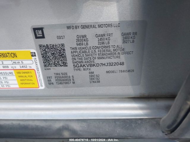 Photo 8 VIN: 5GAKVBKD7HJ322048 - BUICK ENCLAVE 