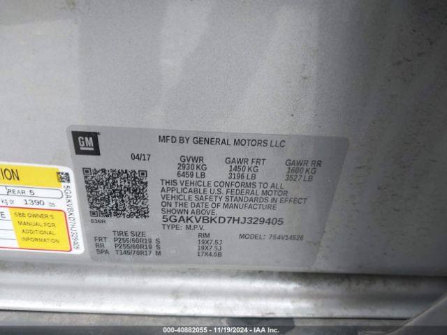 Photo 8 VIN: 5GAKVBKD7HJ329405 - BUICK ENCLAVE 