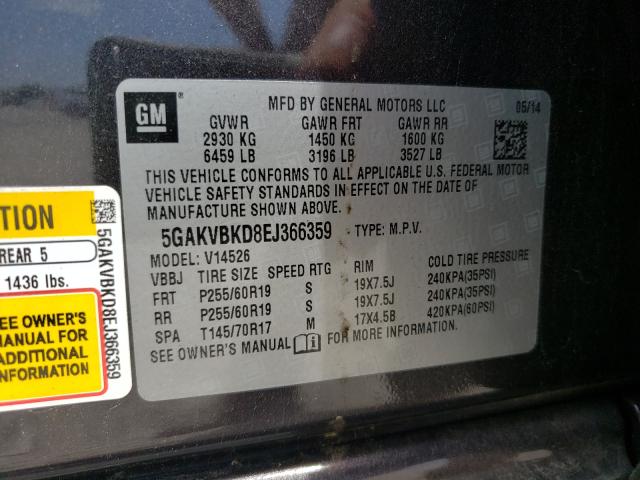 Photo 9 VIN: 5GAKVBKD8EJ366359 - BUICK ENCLAVE 