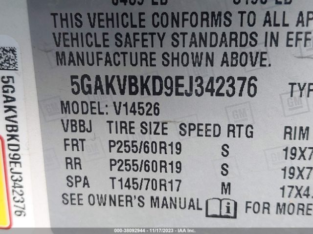 Photo 8 VIN: 5GAKVBKD9EJ342376 - BUICK ENCLAVE 