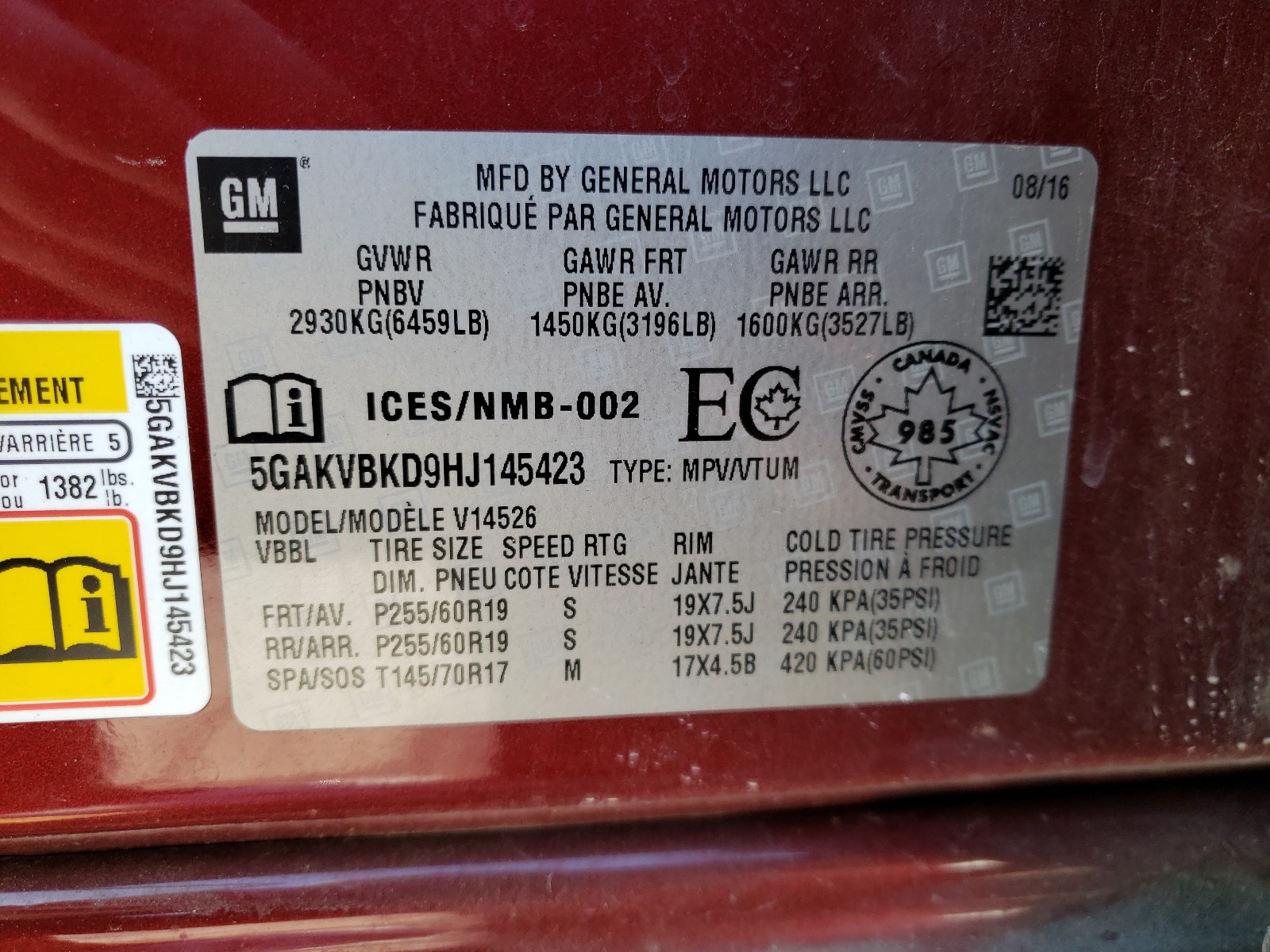 Photo 9 VIN: 5GAKVBKD9HJ145423 - BUICK ENCLAVE 