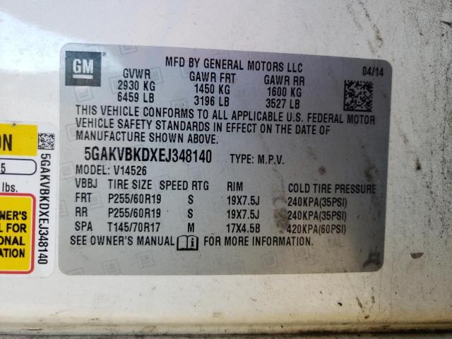 Photo 12 VIN: 5GAKVBKDXEJ348140 - BUICK ENCLAVE 