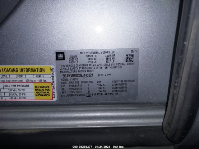 Photo 8 VIN: 5GAKVBKDXGJ145221 - BUICK ENCLAVE 