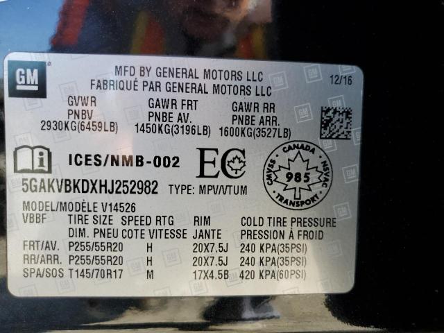 Photo 11 VIN: 5GAKVBKDXHJ252982 - BUICK ENCLAVE 