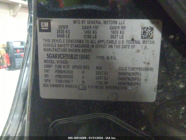 Photo 8 VIN: 5GAKVCED0BJ219840 - BUICK ENCLAVE 