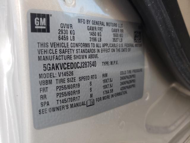 Photo 9 VIN: 5GAKVCED0CJ287640 - BUICK ENCLAVE 