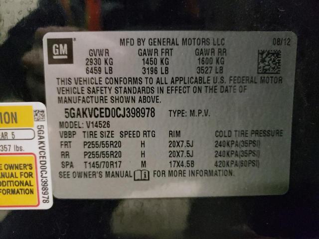 Photo 12 VIN: 5GAKVCED0CJ398978 - BUICK ENCLAVE 