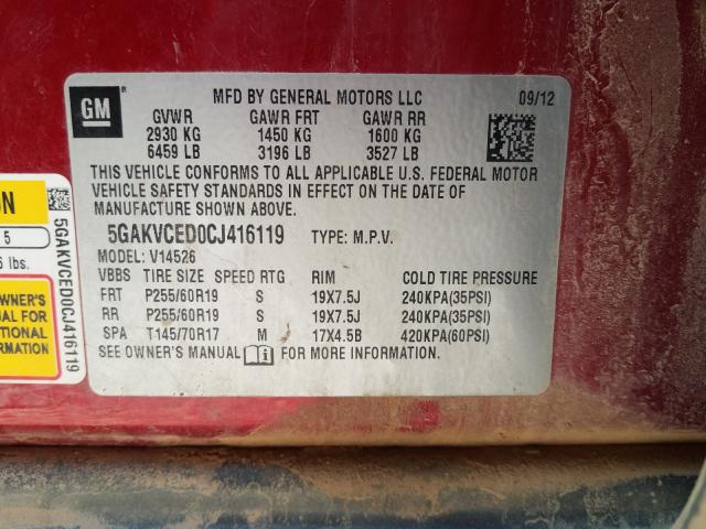 Photo 9 VIN: 5GAKVCED0CJ416119 - BUICK ENCLAVE 