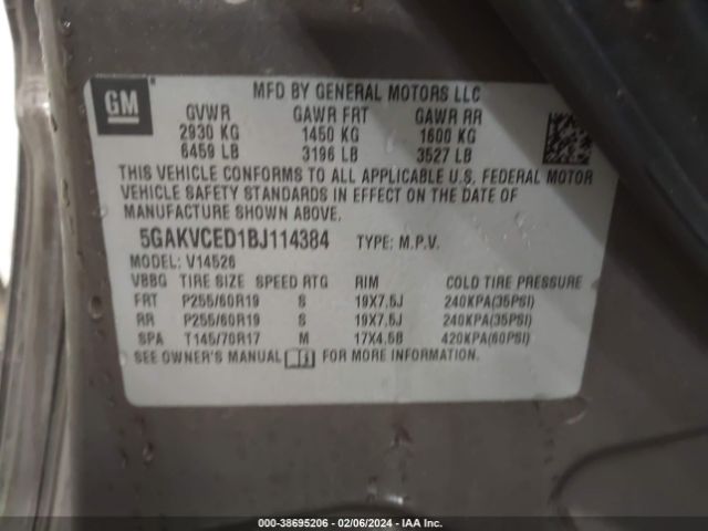 Photo 8 VIN: 5GAKVCED1BJ114384 - BUICK ENCLAVE 