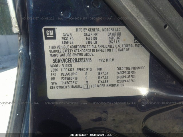 Photo 8 VIN: 5GAKVCED2BJ252385 - BUICK ENCLAVE 