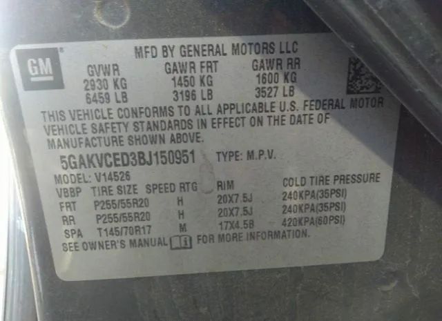 Photo 8 VIN: 5GAKVCED3BJ150951 - BUICK ENCLAVE 