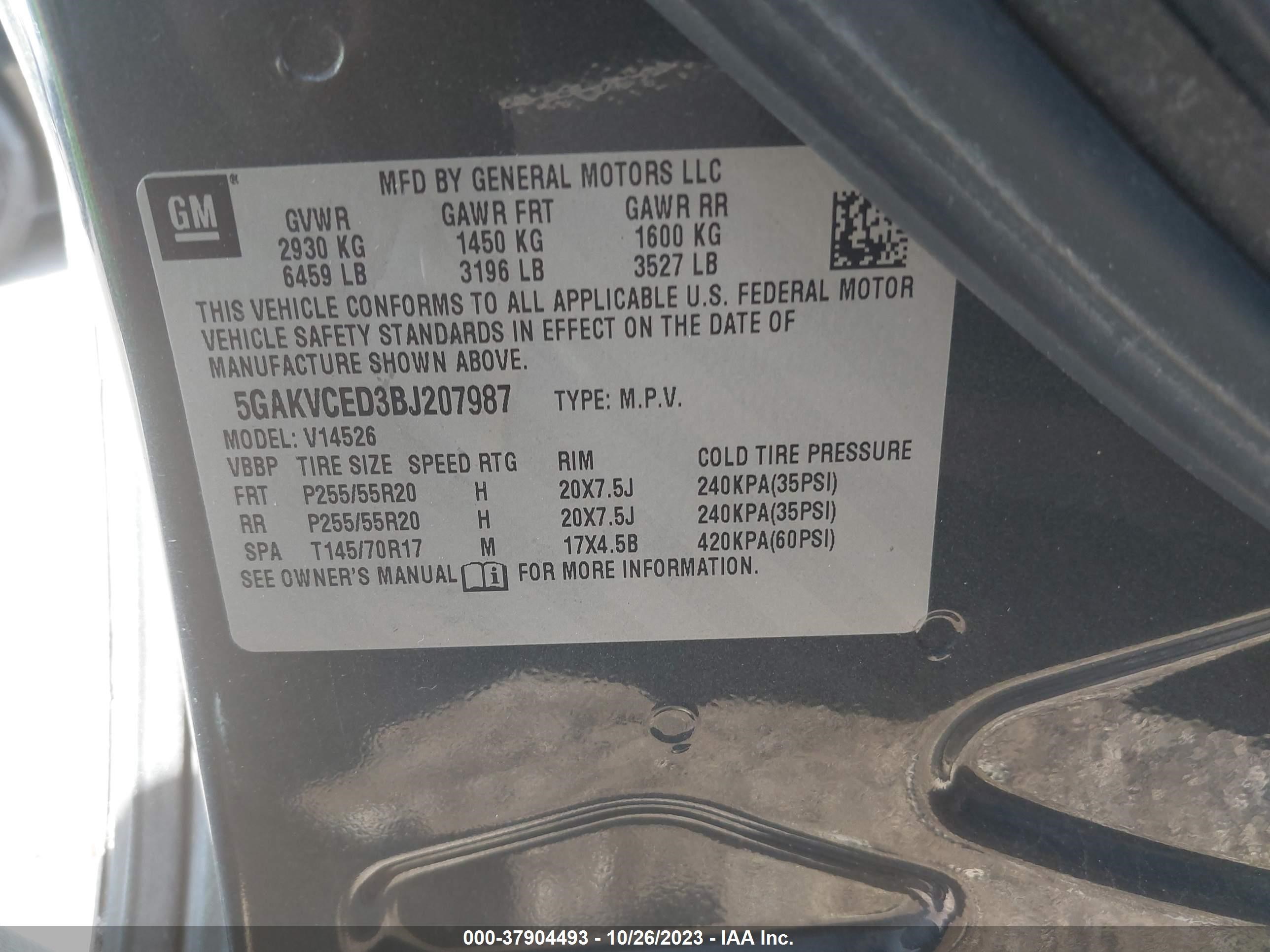 Photo 8 VIN: 5GAKVCED3BJ207987 - BUICK ENCLAVE 