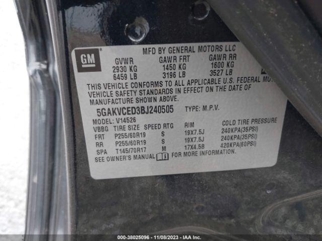 Photo 8 VIN: 5GAKVCED3BJ240505 - BUICK ENCLAVE 