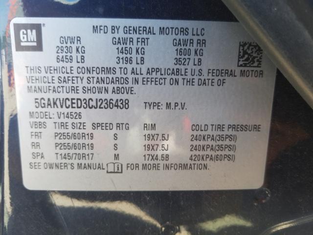 Photo 9 VIN: 5GAKVCED3CJ236438 - BUICK ENCLAVE 