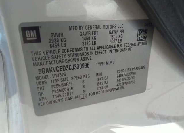 Photo 8 VIN: 5GAKVCED3CJ330996 - BUICK ENCLAVE 