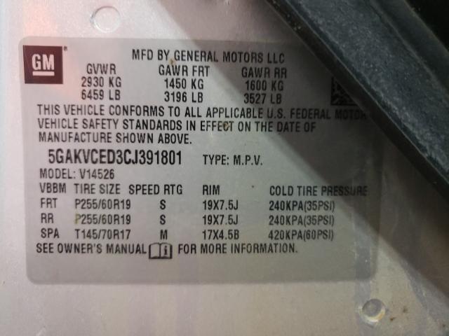 Photo 9 VIN: 5GAKVCED3CJ391801 - BUICK ENCLAVE 