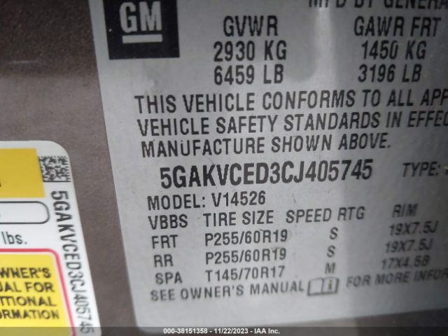 Photo 8 VIN: 5GAKVCED3CJ405745 - BUICK ENCLAVE 