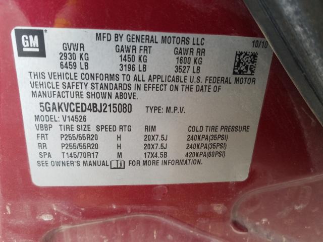 Photo 9 VIN: 5GAKVCED4BJ215080 - BUICK ENCLAVE CX 