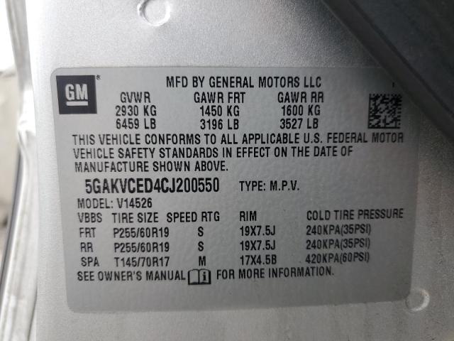 Photo 9 VIN: 5GAKVCED4CJ200550 - BUICK ENCLAVE 