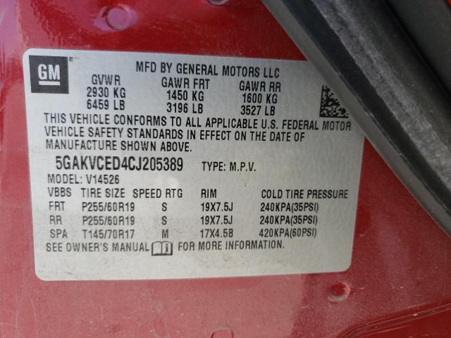 Photo 9 VIN: 5GAKVCED4CJ205389 - BUICK ENCLAVE 