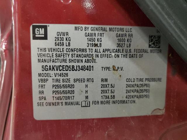 Photo 12 VIN: 5GAKVCED5BJ348401 - BUICK ENCLAVE 