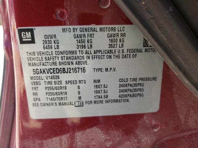 Photo 9 VIN: 5GAKVCED6BJ216716 - BUICK ENCLAVE CX 