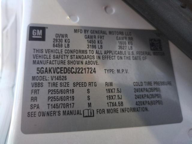 Photo 12 VIN: 5GAKVCED6CJ221724 - BUICK ENCLAVE 