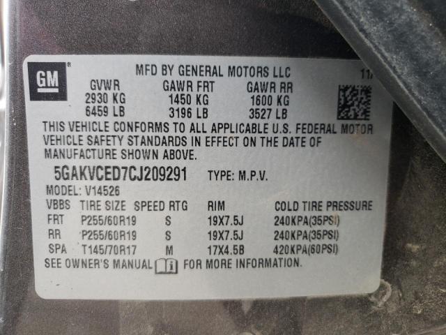 Photo 12 VIN: 5GAKVCED7CJ209291 - BUICK ENCLAVE 