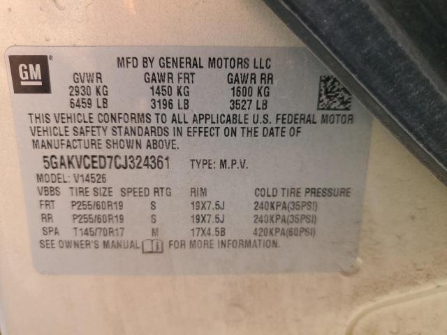 Photo 12 VIN: 5GAKVCED7CJ324361 - BUICK ENCLAVE 