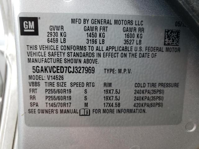 Photo 12 VIN: 5GAKVCED7CJ327969 - BUICK ENCLAVE 