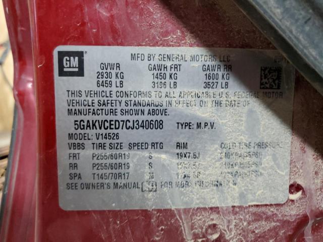 Photo 12 VIN: 5GAKVCED7CJ340608 - BUICK ENCLAVE 