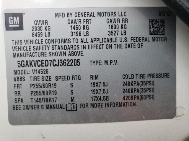 Photo 9 VIN: 5GAKVCED7CJ362205 - BUICK ENCLAVE 