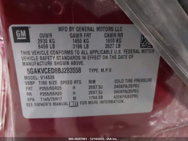 Photo 8 VIN: 5GAKVCED8BJ283558 - BUICK ENCLAVE 