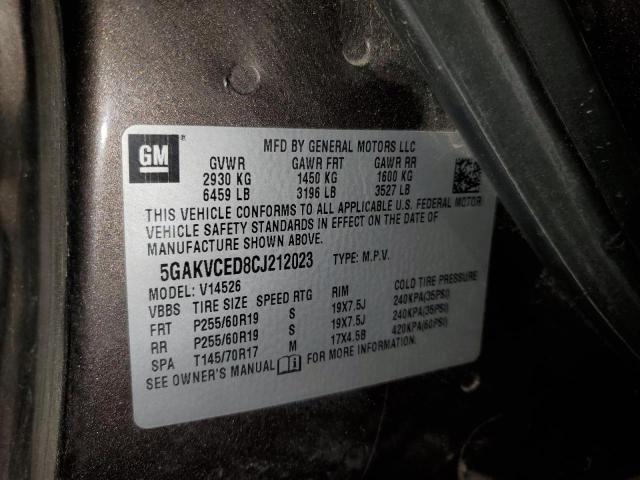 Photo 12 VIN: 5GAKVCED8CJ212023 - BUICK ENCLAVE 