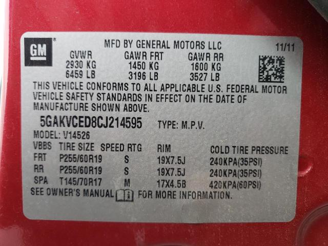 Photo 12 VIN: 5GAKVCED8CJ214595 - BUICK ENCLAVE 