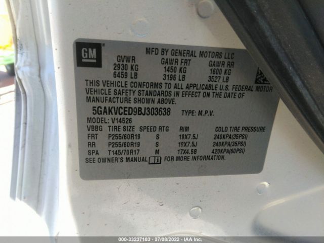 Photo 8 VIN: 5GAKVCED9BJ303638 - BUICK ENCLAVE 