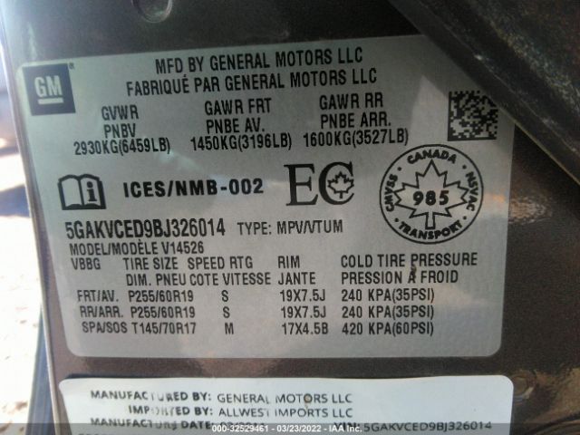 Photo 8 VIN: 5GAKVCED9BJ326014 - BUICK ENCLAVE 