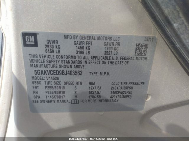 Photo 8 VIN: 5GAKVCED9BJ403562 - BUICK ENCLAVE 