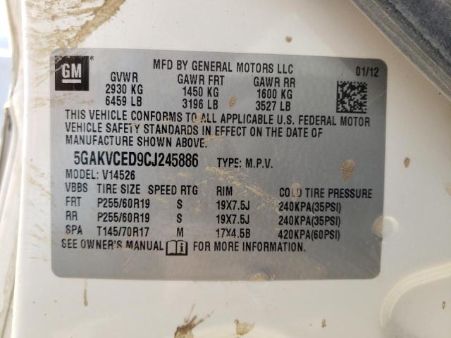 Photo 9 VIN: 5GAKVCED9CJ245886 - BUICK ENCLAVE 