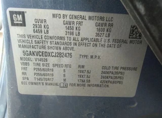 Photo 8 VIN: 5GAKVCEDXCJ282476 - BUICK ENCLAVE 