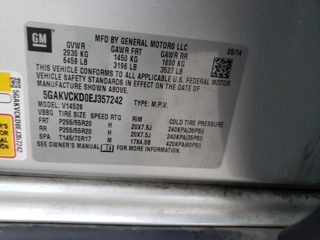 Photo 12 VIN: 5GAKVCKD0EJ357242 - BUICK ENCLAVE 