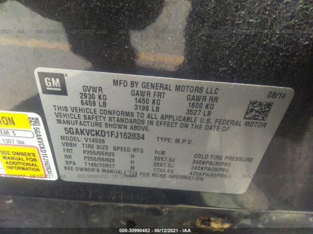 Photo 8 VIN: 5GAKVCKD1FJ162834 - BUICK ENCLAVE 