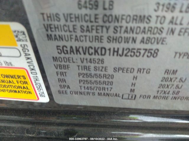 Photo 8 VIN: 5GAKVCKD1HJ255758 - BUICK ENCLAVE 