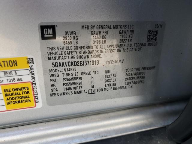 Photo 12 VIN: 5GAKVCKD2EJ371319 - BUICK ENCLAVE 